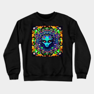 Martian Alien Mandala Trippy Psychedelic Crewneck Sweatshirt